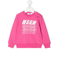 Msgm Kids repeat logo print sweatshirt - Rosa