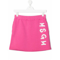 Msgm Kids Saia com estampa de logo - Rosa