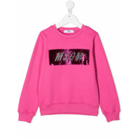 Msgm Kids sequin logo sweatshirt - Rosa