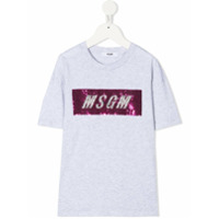 Msgm Kids sequin logo T-shirt - Cinza