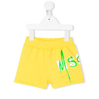 Msgm Kids Short com logo - Amarelo