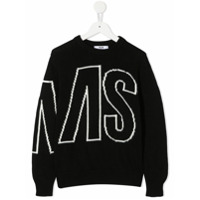 Msgm Kids Suéter com logo bordado - Preto