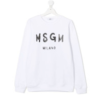 Msgm Kids TEEN logo-print sweatshirt - Branco
