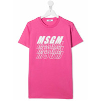 Msgm Kids TEEN logo print T-shirt - Rosa
