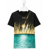 Nº21 Kids Camiseta com estampa Sea - Preto