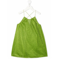 Oseree Kids Slip dress metálico - Verde