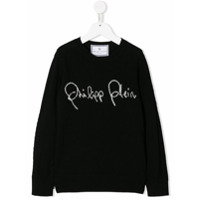 Philipp Plein Junior logo pullover - Preto