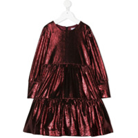 Piccola Ludo metallic flared dress - Vermelho