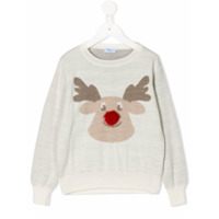 Siola Suéter de tricô Reindeer - Branco