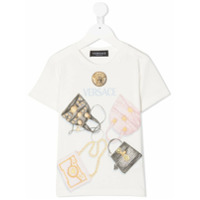 Young Versace bags-print T-shirt - Branco