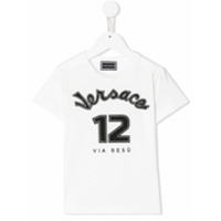 Young Versace baseball print T-shirt - Branco