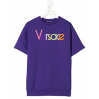 Young Versace Camiseta com logo - Roxo