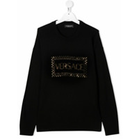 Young Versace Moletom com logo - Preto