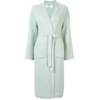 0711 waffle-knit belted robe - Verde
