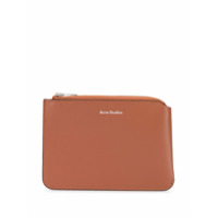 Acne Studios top-zip leather wallet - Marrom