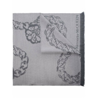 Alexander McQueen Cachecol de lã - Cinza