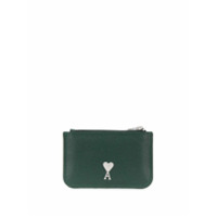 AMI Porta-moedas de couro com zíper - Verde