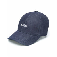 A.P.C. Boné jeans com logo bordado - Azul