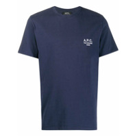 A.P.C. Camiseta com logo bordado - Azul