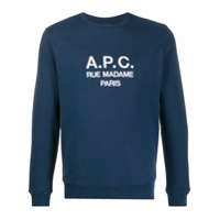A.P.C. Moletom com logo bordado - Azul