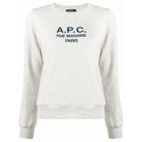 A.P.C. Suéter mangas longas com logo - Cinza