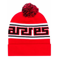 Aries Gorro de tricô com logo - Vermelho