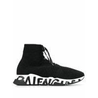 Balenciaga Tênis meia com cadarço - Preto