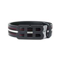 Bally Mirror B striped belt - Preto