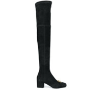 Balmain Bota cano longo com placa B - Preto