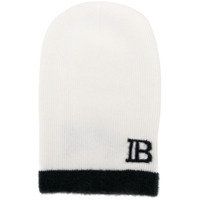 Balmain Gorro monogramado de tricô - Branco