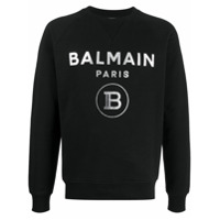 Balmain Moletom com estampa de logo - Preto