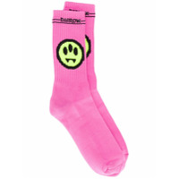 BARROW smile-jacquard socks - Rosa