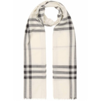 Burberry Cachecol xadrez de seda e lã - Branco