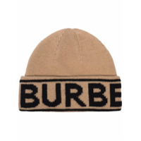 Burberry Gorro de cashmere com logo - Marrom
