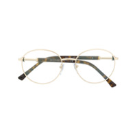 Bvlgari oval frame glasses - Dourado