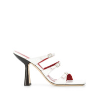 BY FAR Sandália com fivela tripla - Branco