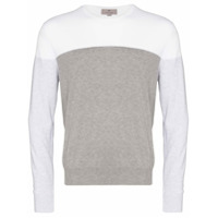 Canali Suéter de algodão color block - Cinza