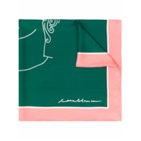 Casablanca Lenço de seda com estampa - Rosa