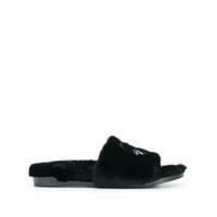 Chiara Ferragni Slide com pelos - Preto