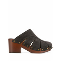 Chloé Mule de camurça com rebites - Marrom