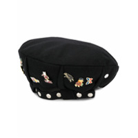 Chopova Lowena studded wool beret - Preto