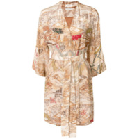 Chufy Robe Uros com bordado - Laranja