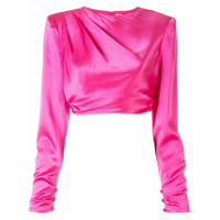 Cinq A Sept Blusa cropped Kaitlyn - Rosa