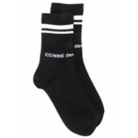 Comme Des Garçons logo print socks - Preto
