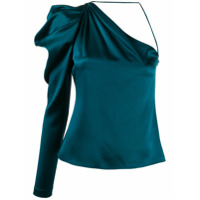 Cushnie Blusa assimétrica de seda - Azul