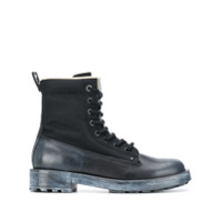 Diesel Bota de couro com cadarço - Preto