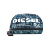 Diesel Necessaire com logo estampado - Azul