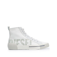 Diesel Tênis cano alto com logo - Branco