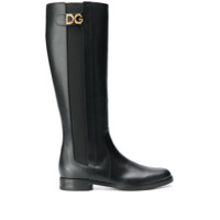Dolce & Gabbana Bota DG com logo - Preto