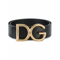 Dolce & Gabbana Cinto de couro com logo - Preto